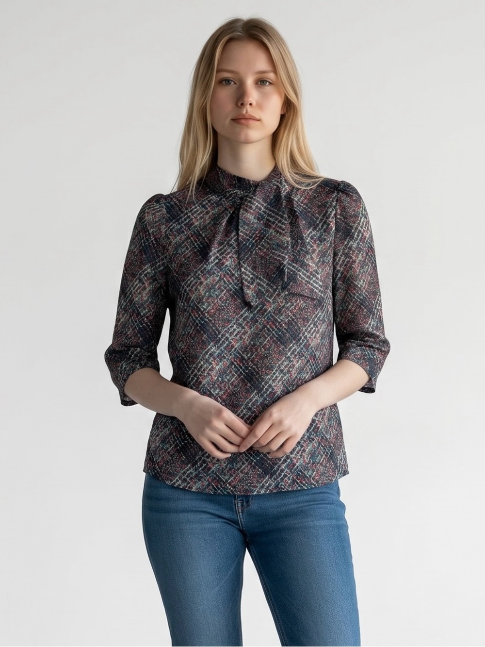 Sisley Tie Neck Blouse Size M